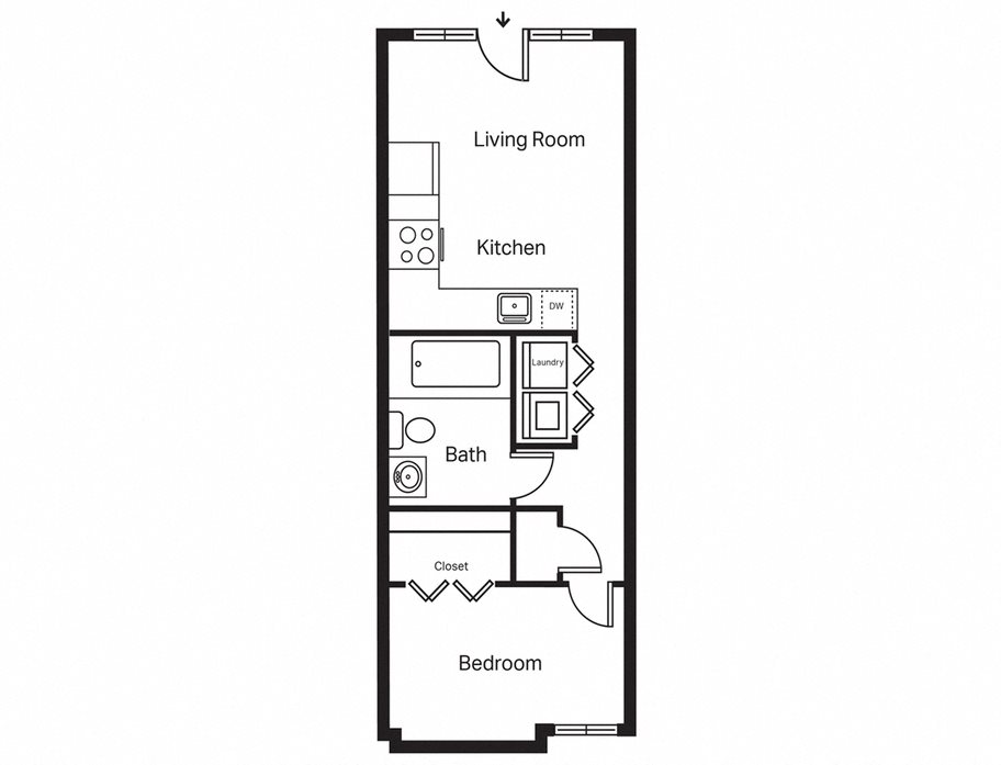 Channel Square Apartments 1 Bedroom Townhome Floor Plan Channel Square Apartments 1 Bedroom Townhome Floor Plan